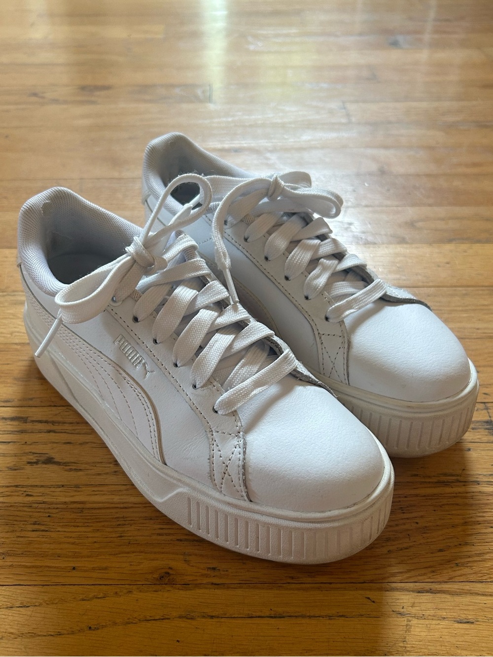 Puma White Platform Sneakers size 6